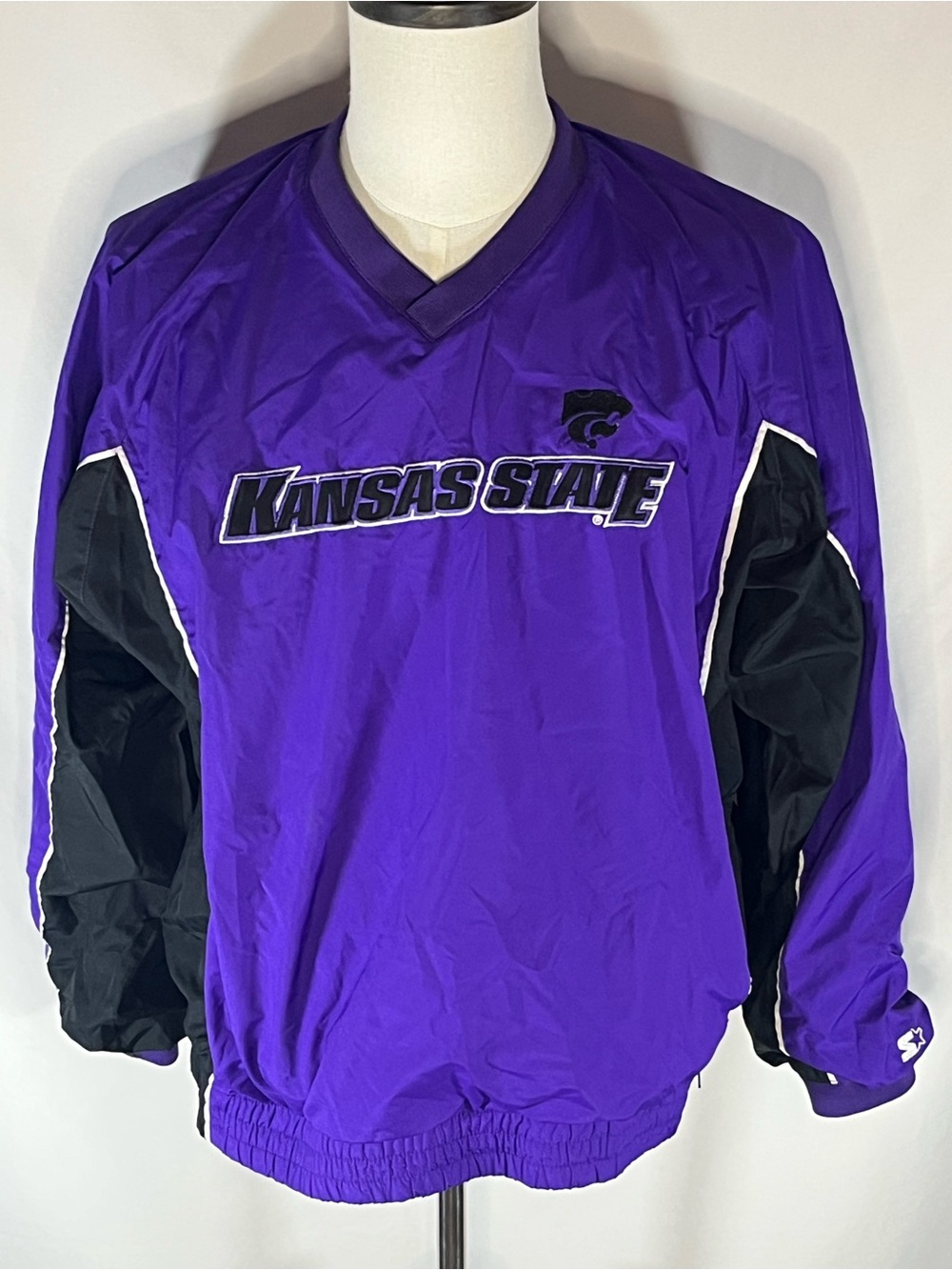 Starter Kansas State Wildcats Mens Vintage Windbreaker Pullover w/Side Zip M